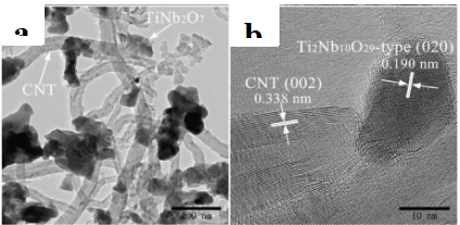 TiNb2O7/carbon nanotube